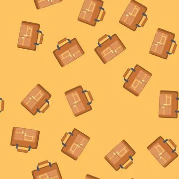 Seamless pattern latin briefcase leather cartoon vector Stock Illustration