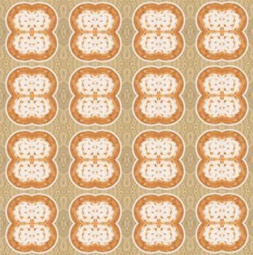 Seamless pattern with latte art coffee on brown sweater background Stock Illustration
