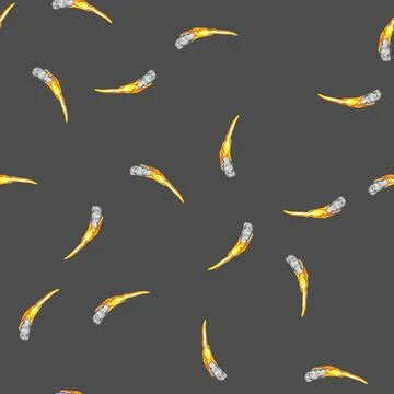 Seamless pattern launch rocket fire trail cartoon vector イラスト素材