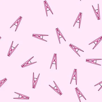 Seamless pattern laundry clothespin cartoon vector 스톡 일러스트