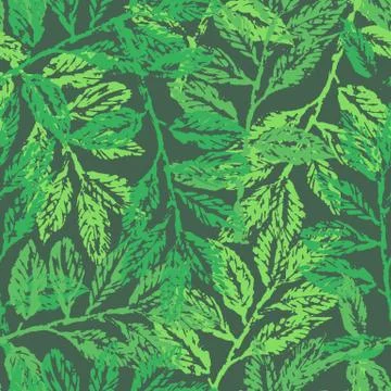 Seamless pattern with laurel branches Stock Illustration