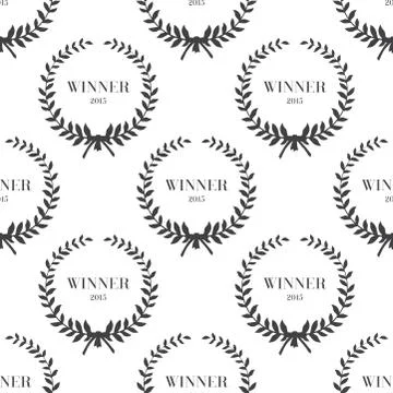 Seamless pattern with laurel wreaths Illustrazione stock