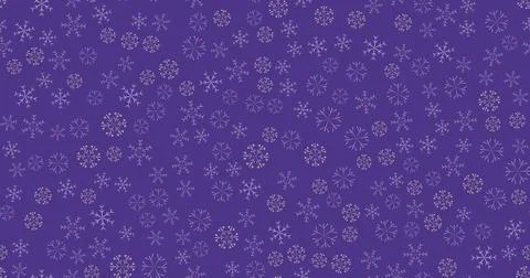 Seamless pattern with lavender colored snowflakes. Winter holiday design back Stock Illustration