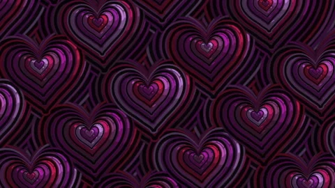 Seamless Pattern of Layered Hearts Shades Romantic Motion Background Stock Footage 297397397
