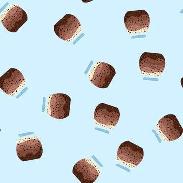 Seamless pattern layering healthy chia seed pudding in a glass jar 스톡 일러스트
