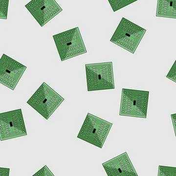 Seamless pattern layout circuit board cartoon vector Stock Illustration