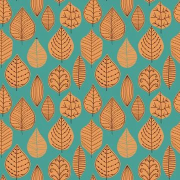 Seamless pattern with leaf, abstract leaf texture, endless background.seamles Illustrazione stock