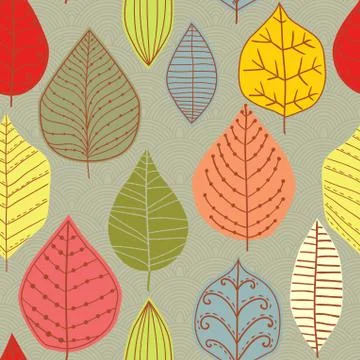 Seamless pattern with leaf, abstract leaf texture, endless background.seamles Stock Illustration