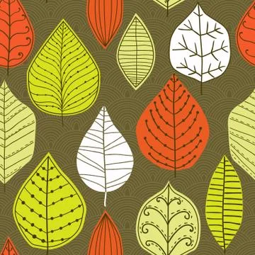 Seamless pattern with leaf, abstract leaf texture, endless background.seamles Stock Illustration