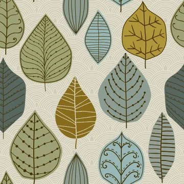Seamless pattern with leaf, abstract leaf texture, endless background.seamles イラスト素材