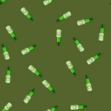 Seamless pattern leaf aloe vera cosmetic cartoon vector Stock Illustration