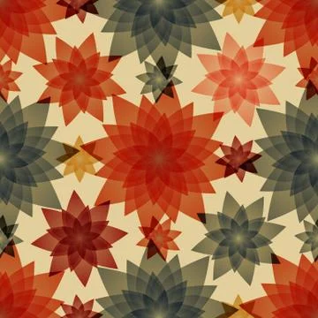Seamless pattern with leaf and flower abstraction. 스톡 일러스트