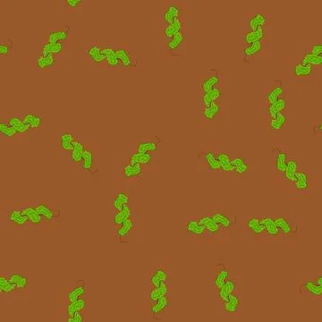 Seamless pattern leaf artificial plant cartoon vector Stockillustratie