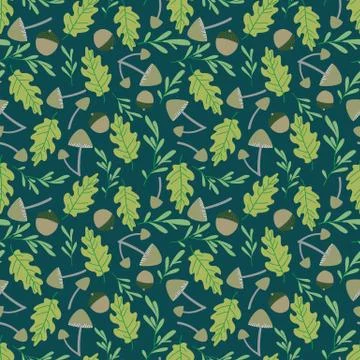 A seamless pattern with leaf, autumn leaf background Stock Illustration