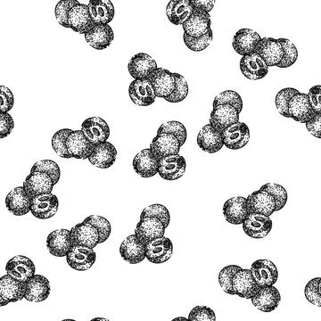 Seamless pattern leaf chokeberry aronia sketch hand drawn Stock Illustration