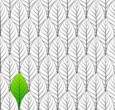 Seamless pattern with leaf for coloring book page vector Illustrazione stock