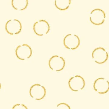 Seamless pattern leaf gold laurel cartoon vector Stock Illustration