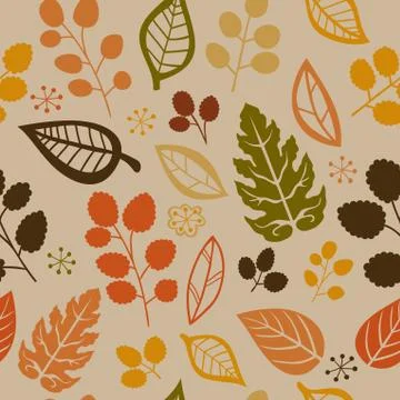 Seamless pattern with leaf Illustrazione stock
