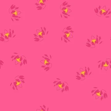 Seamless pattern leaf lotus flower cartoon vector Stock Illustration