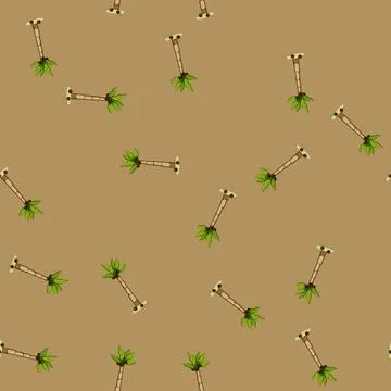 Seamless pattern leaf palm coconut cartoon vector Illustrazione stock