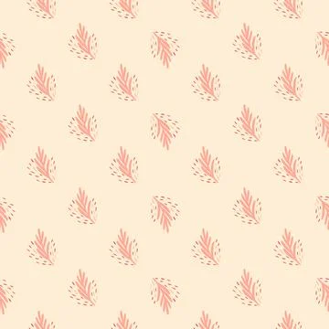 Seamless pattern leaf palm on pastel pink background. Vector foliage template Illustrazione stock