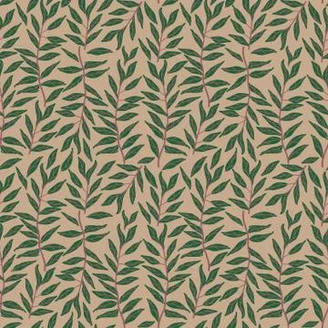 A seamless pattern with leaf. Vector illustration background Stock Illustration