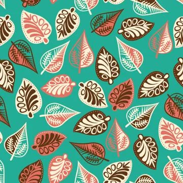 A seamless pattern with leaf,autumn leaf background Stock Illustration