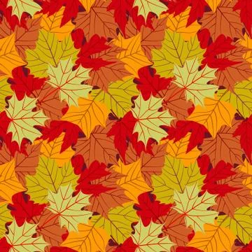 Seamless pattern with leafs. Autumn leaf background. Stock Illustration