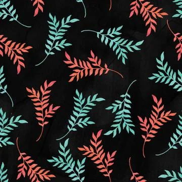 Seamless pattern with leafs Stock Illustration