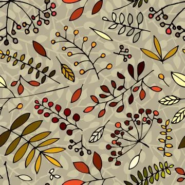 Seamless pattern with leafs prints. Stock Illustration