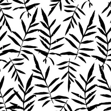 Seamless pattern with leafs tropical fern palm for fashion textile or web bac Stock Illustration