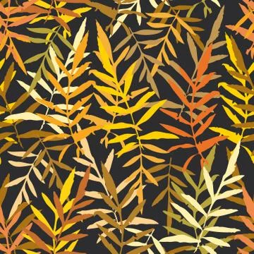 Seamless pattern with leafs tropical fern palm for fashion textile or web bac 스톡 일러스트