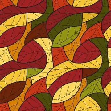 Seamless pattern with leafs. Vector illustration Stock Illustration