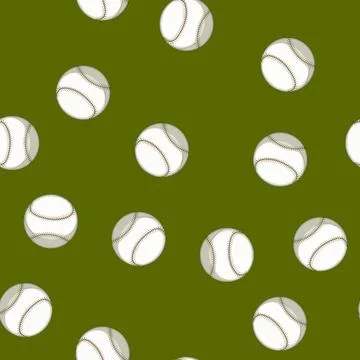 Seamless pattern league baseball ball cartoon vector Stockillustratie