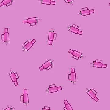 Seamless pattern leakproof water bottle reusable cartoon vector Stock Illustration