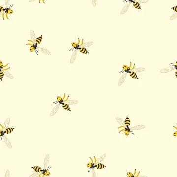 Seamless pattern leap wasp cartoon vector Stock Illustration