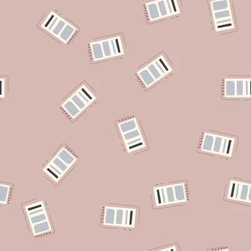 Seamless pattern learn e-reader cartoon vector Иллюстрация