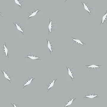 Seamless pattern learning quadcopter cartoon vector 스톡 일러스트