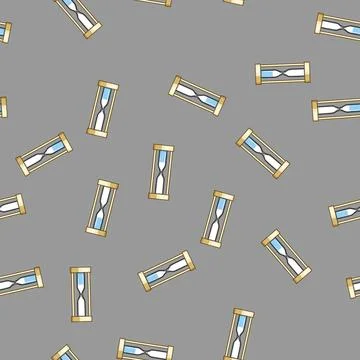 Seamless pattern learning sand timer kids cartoon vector Stockillustratie