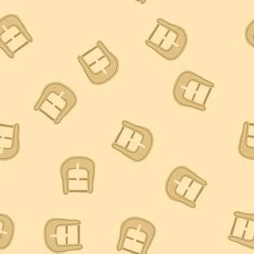 Seamless pattern leather buckle belt cartoon vector Illustrazione stock