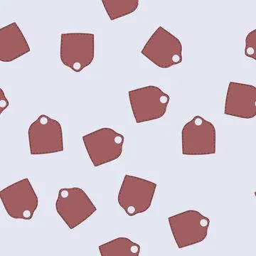 Seamless pattern leather look blank tag with stitching and hole Illustrazione stock