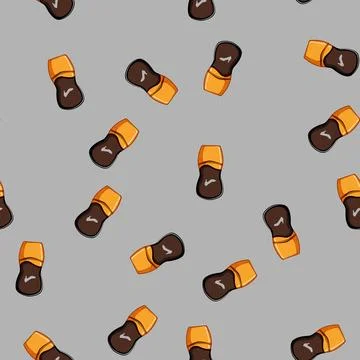 Seamless pattern leather shoe polish cream cartoon vector Stock Illustration
