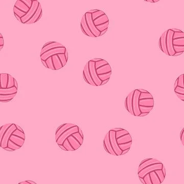 Seamless pattern leather volleyball ball cartoon vector Stock Illustration