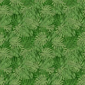 Seamless pattern of leaves of Adam with stained glass texture Stock-Illustration