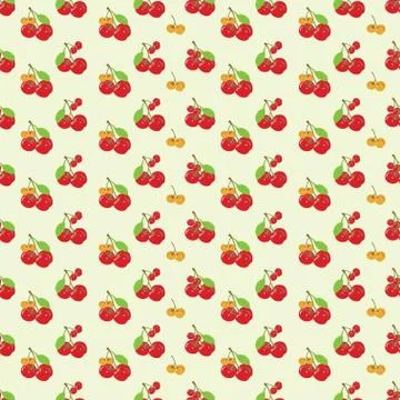 Seamless Pattern with Leaves and Berries Stock Illustration