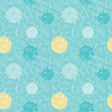 Seamless pattern from leaves and dots Illustrazione stock