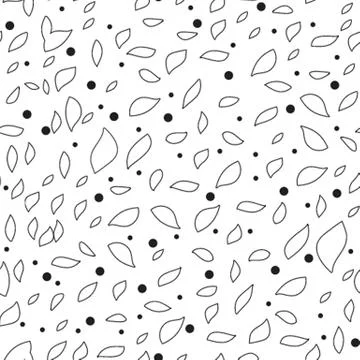 Seamless pattern from leaves and dots Illustrazione stock