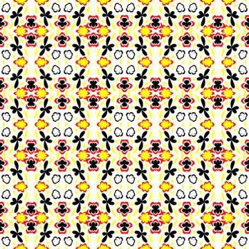 Seamless pattern with leaves and flowers doodling style Illustrazione stock
