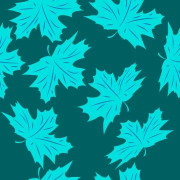 Seamless pattern with leaves and flowers doodling style Stock Illustration