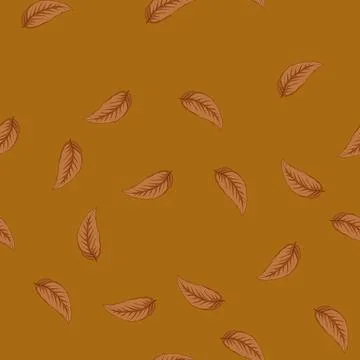 Seamless pattern leaves autumn leaf cartoon vector Stock Illustration